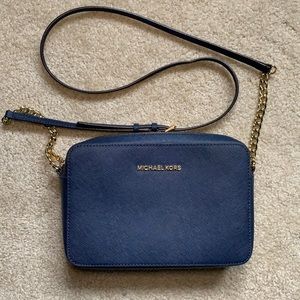 Navy Michael Kors Crossbody Purse